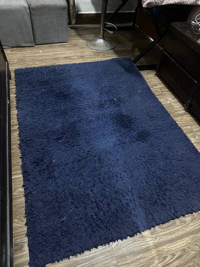 navy blue shaggy rug