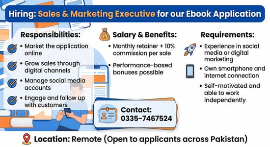 Sales & Marketing Executive Needed — Ebook Application (Remote)