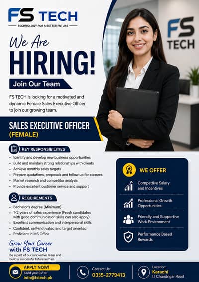 Female Sales Executive Required