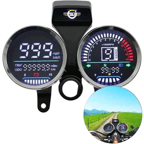 Motorcycle Digital Meter for Suzuki GN125 / GN125/125, Honda CG125/CB125F – Imported, Waterproof Dual Assembly
