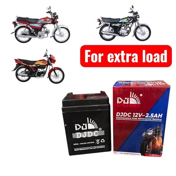 Motorcycle  DJDc ( Donjin) Battery for Honda cd70 / pridor / CG125 ( Hight current + use for extra load )