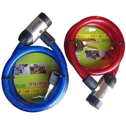 Motorcycle security wire lock for all bikes ( it can't fit any more keys + high imported quality fat wire )