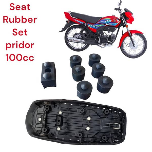 Motorcycle Pridor 100 cc Seat rubber set complete supreme quality