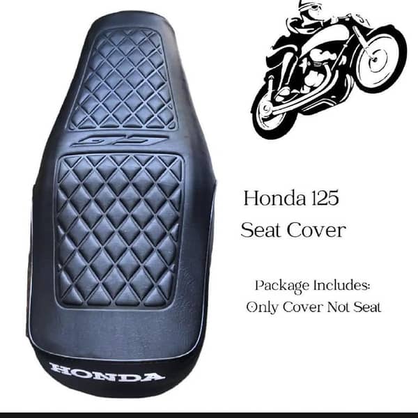 Honda 125 2024 Model Rexine Seat Cover CG 125 Black Rexine Seat Cover ( genioun quality honda made )