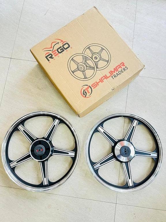 Motorcycle GD110 Style Alloy wheel rims for cd70cc bikes ( pure aluminum /imported )