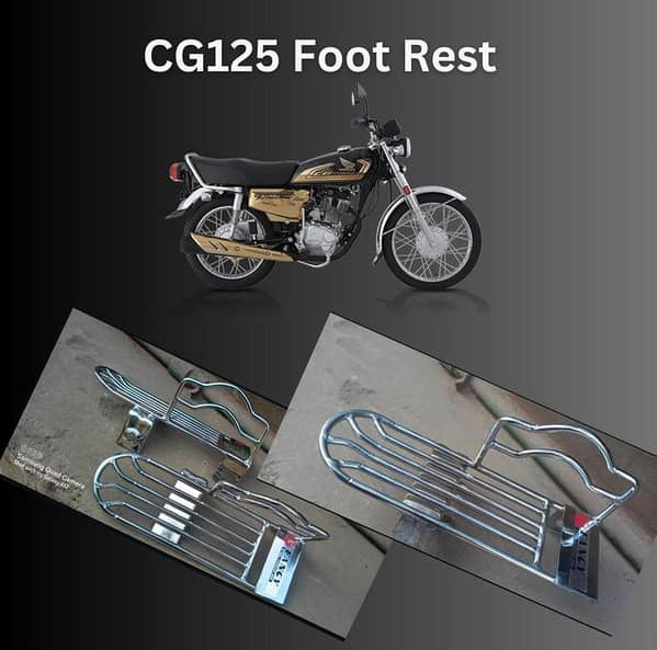Motorcycle CG125 unbreakable footrest/paidan wd side plate ( pure nikal chorome quality 1350 gram 14 gage )