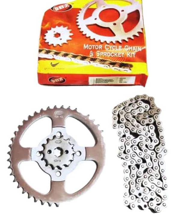 Motorcycle Chain Kit and Sprocket Kit for CD100 / Pridor 100cc (Ish Malaysia Quality)