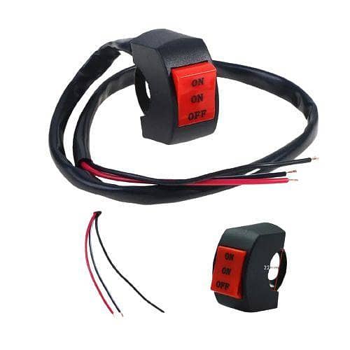Headlight LED 3-Way Mini Driving Light On/Off Motorcycle Handlebar Switch Button