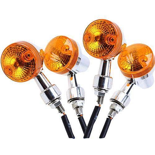 Motorcycle 4-Piece Round Indicator Set for All Models (Imported Nikal China Quality, Fits Any Round Headlight)