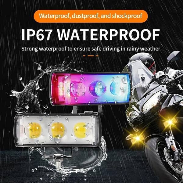 Dolphin Driving LED Fog Light with 4-Color LEDs for ATV/SUV/UTV, 12-80V, Hi/Low Beam