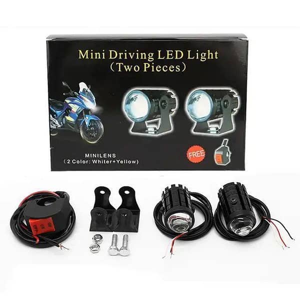 2pc Mini Driving Fog Lights for Motorcycles: Universal 12V-80V Waterproof Auxiliary Spot Lights