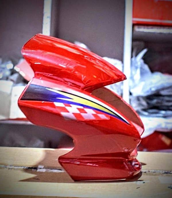 Visor Front Pridor Headlight Cover for Honda Pridor (2013–2020) – Black/Red