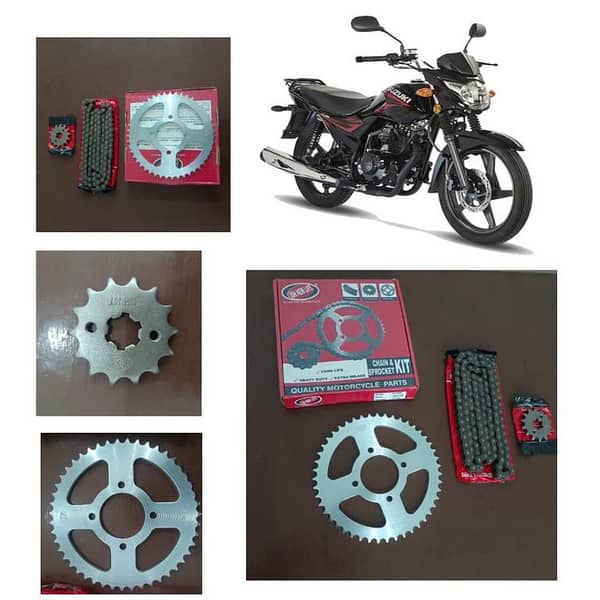 Motorcycle Sprocket and Chain Kit for Suzuki GR 150 (15T Front, 47T Rear) 428H 124L