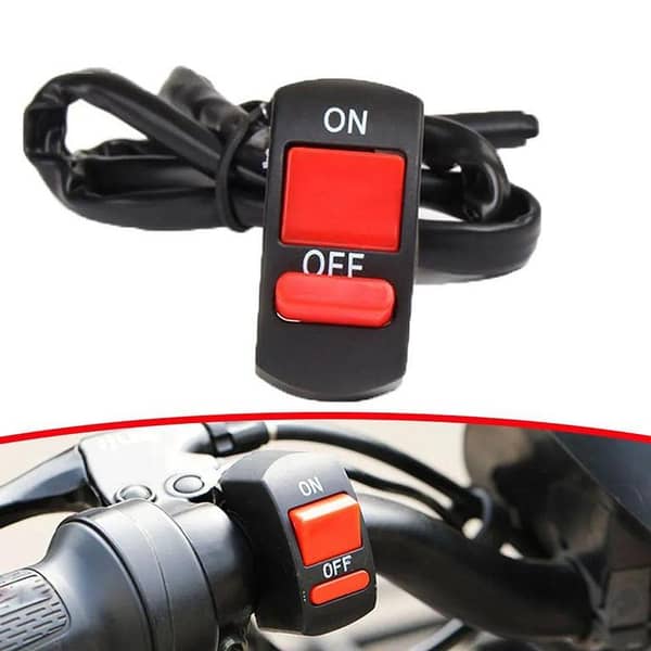 Motorcycle Grip Button for Installing Extra 2-Wire LED Lights