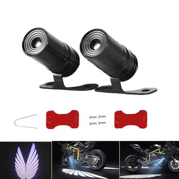 Motorcycle Universol Angel Wings LED Projector Light for All Bikes (Imported, High Brightness)