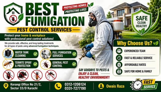 fumigation service/pest control services /termite spray/ Demak Control