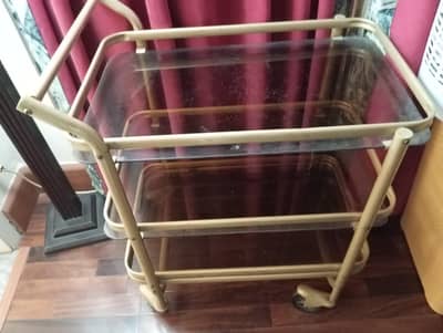 Tea Trolly 3 glass shelves
