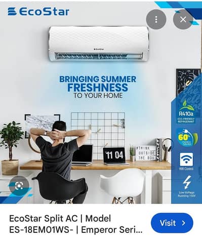 ecostar 1.5 ton inverter heat & cool only 2 din used full warraty me h