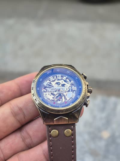 Retro Style Skeleton Automatic Mechanical Watch