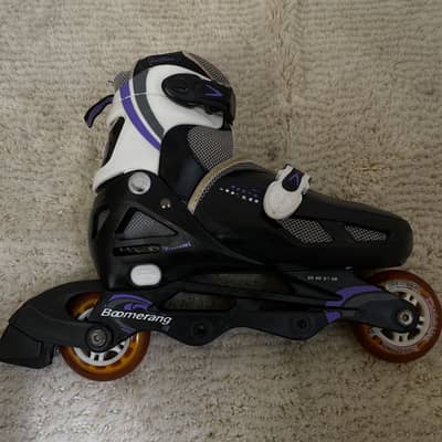 Black & White Inline Skates – Smooth Wheels