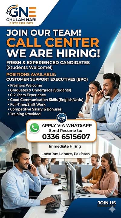 Males and Females both can Apply for Call Centre Jobs