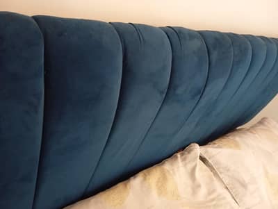 ideal King Size Double Bed Navy Blue velvet