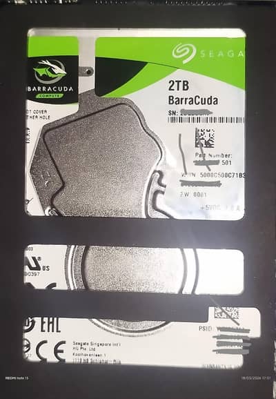 2TB Arracuda Seagate Hard Drive