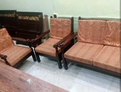 5 seater wooden sofa