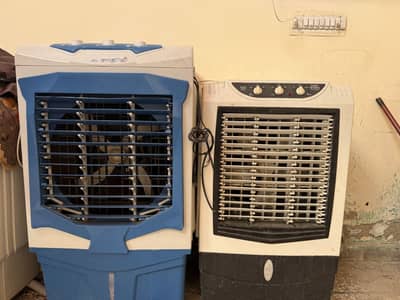2 Air coolers for sale one AC-DC and white is AC only