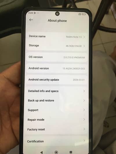 Ok mobie Redmi note 13 ram 8+8 256 gb