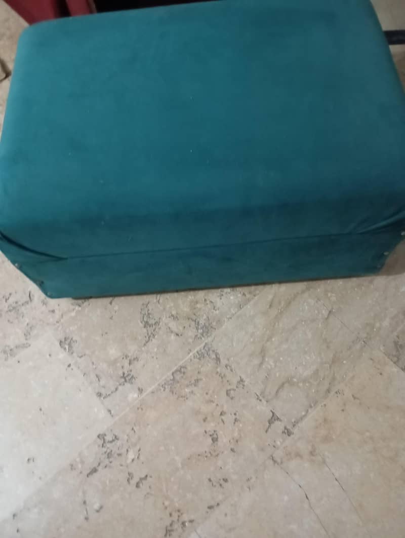 Torqoise colour L shape sofa 2