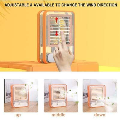 Type C rechargeable portable desktop air conditioner with 3 spread