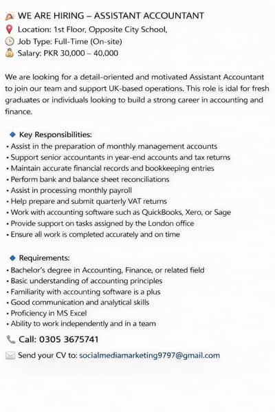 assistant accountant