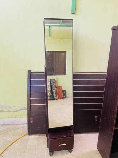 Wooden Dressing Mirror with Drawer Full length