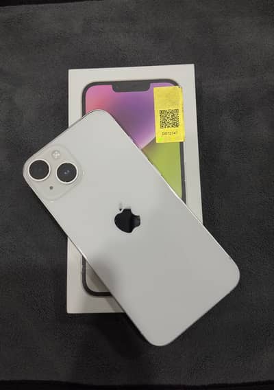 iPhone 14 pta approved 256 gb with box white coulor
