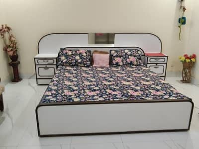 Beautiful Bed With Both sides Wardrobes