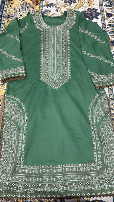 fully embroidered dress heavy duppata embroidered