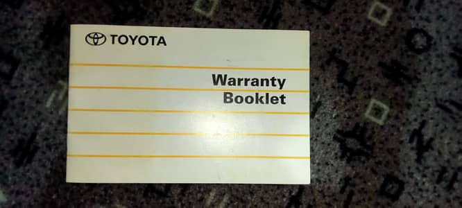 Toyota Corolla 2015 model original warranty book
