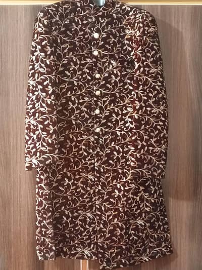 Mehron Groom Embroidery Sherwani with kulla