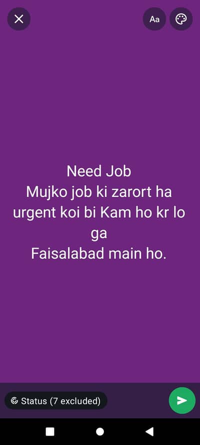 need job. mujko job ki zarort ha Faisalabad main.