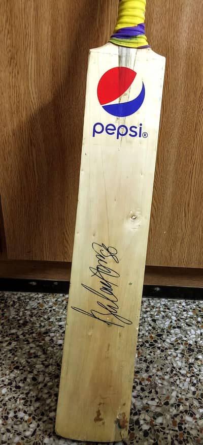 Pepsi cricket bat with printed Babar Azam sign Tape ball cricket bat