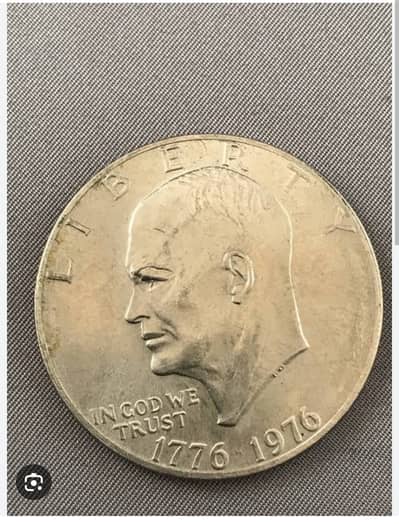 1776-1976 Eisenhower Liberty Bell Moon Silver One Dollar US Bicentenni