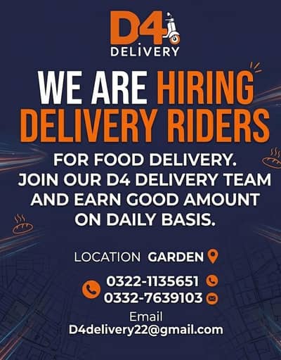we are hiring delivery Rider