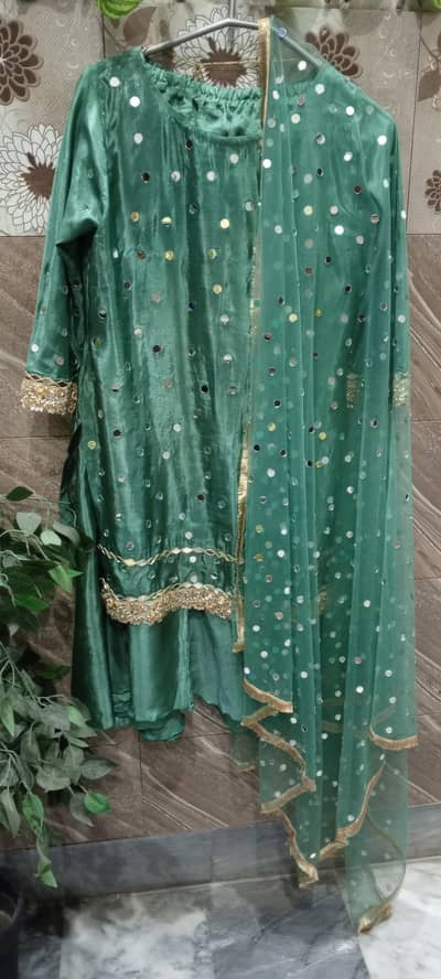 party wear dress in green color