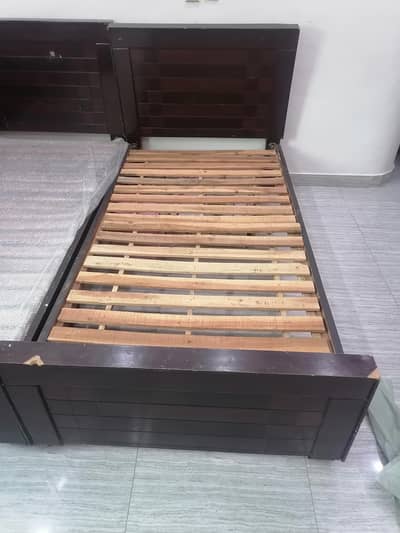 wooden 2 single bed set for sale