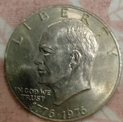 1776-1976 Eisenhower Liberty Bell Moon Silver One Dollar US Bicentenni