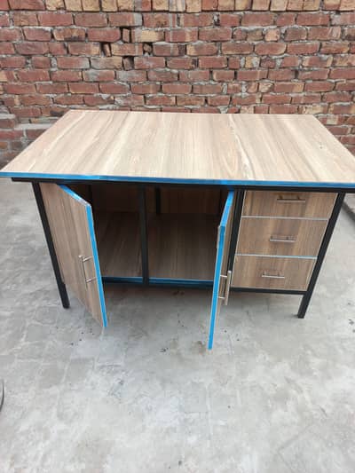Premium Heavy Duty Iron & Wood Istri Table with Storage Drawers