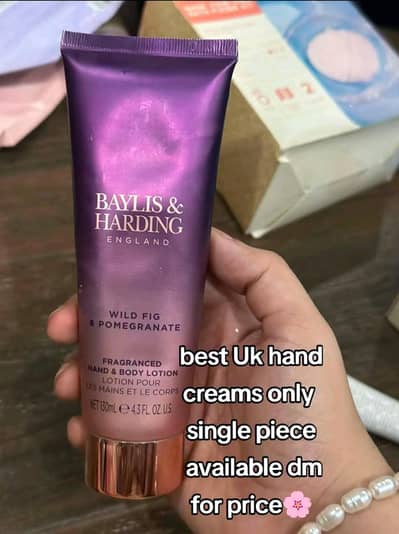 UK imported hand creams, only one piece available of each product