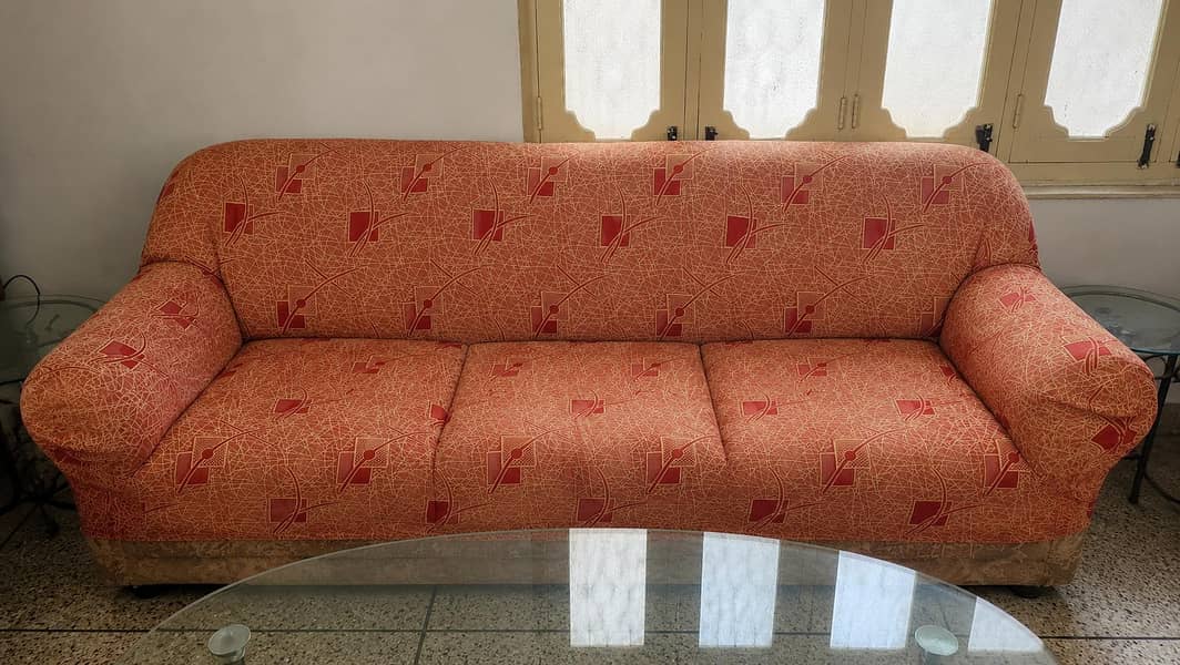 three sofas  set condition full ok 10/10 colour  brown 1