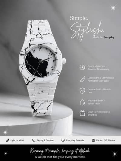 Luxury Marble Design Watch – Stylish Daily Wear